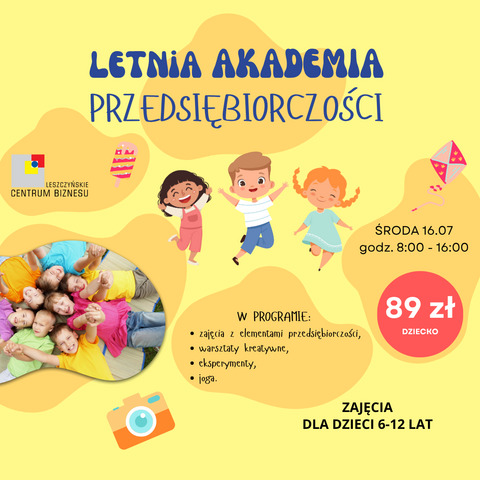 Letnia Akademia Przedsiębiorczości dla dzieci